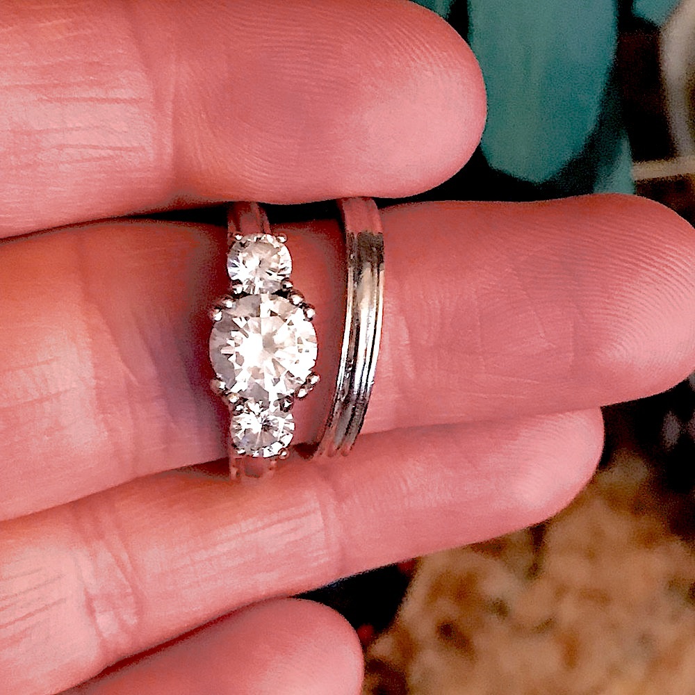 Sterling Silver 2pc Wedding Set